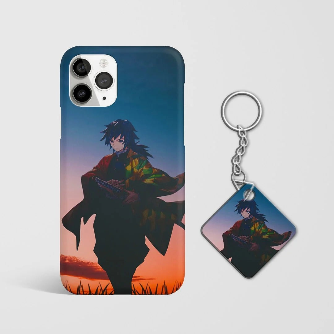 Anime Warrior Phone Case & Keychain Combo – Sunset Edition (Iphone 16 pro max )